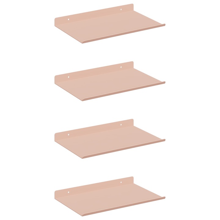 vidaXL Lebegő polc 4 pcs Rózsaszín 30 x 18 x 2, 5 cm Acél 8003999