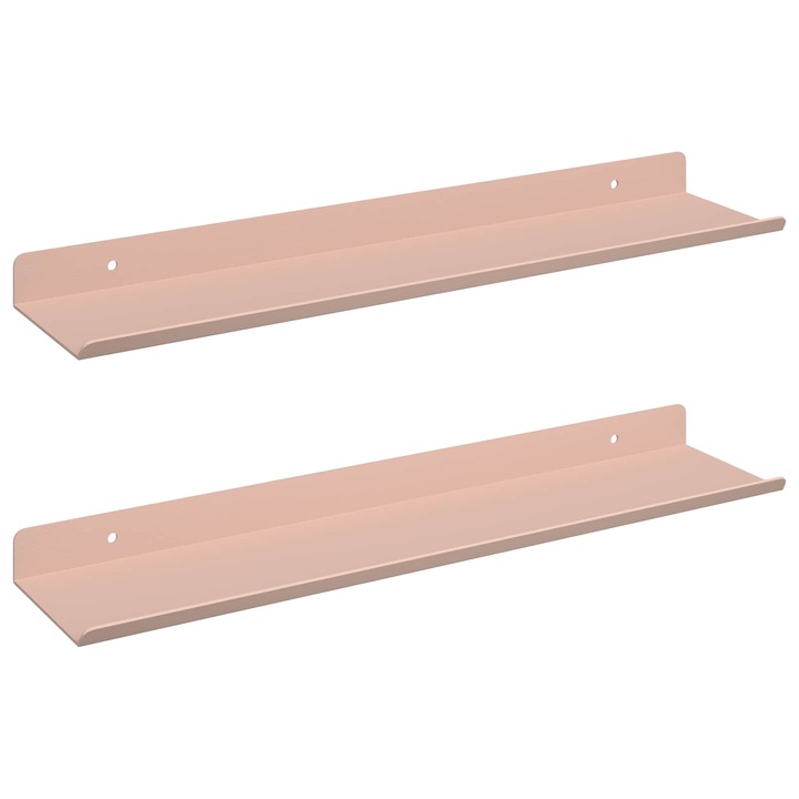 Raft suspendat Pe perete 2 pcs Roz 40 x 9 x 2 vidaXL, 5 cm Otel