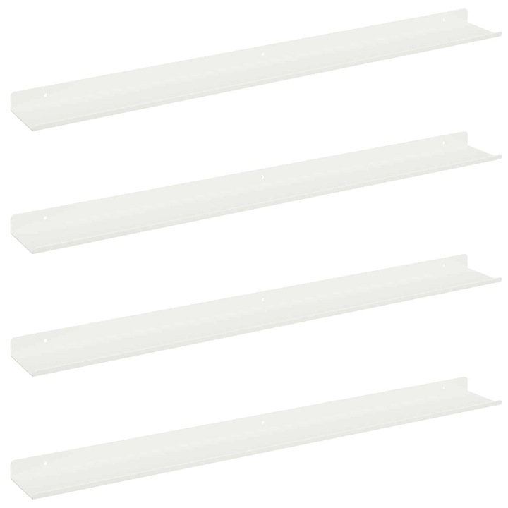 Raft suspendat Pe perete 4 pcs Alb 80 x 9 x 2 vidaXL, 5 cm Otel