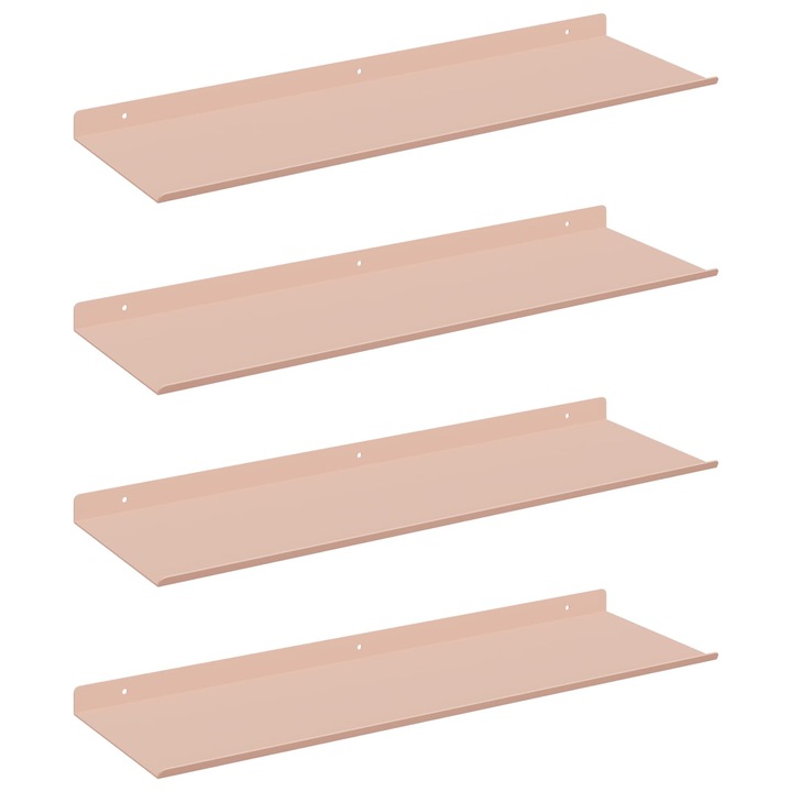 Raft suspendat Pe perete 4 pcs Roz 60 x 18 x 2 vidaXL, 5 cm Otel