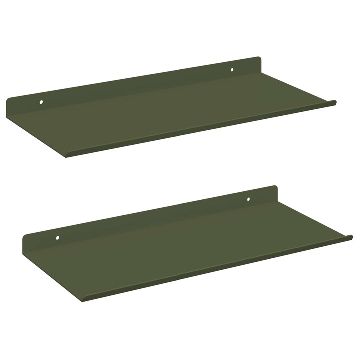 Raft suspendat 2 pcs Verde masliniu 40 x 18 x 2 vidaXL, 5 cm Otel