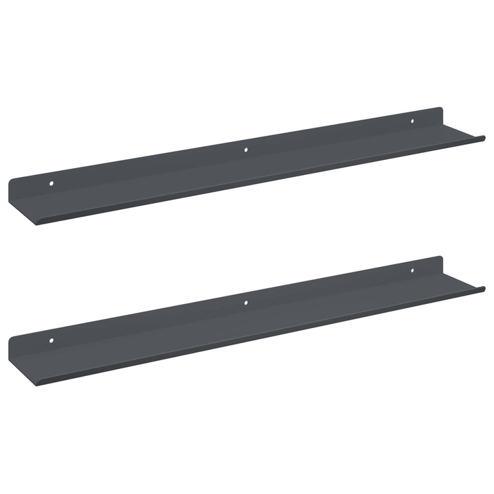 vidaXL Lebegő polc 2 pcs Antracit 60 x 8, 5 x 2, 5 cm Acél 8003964