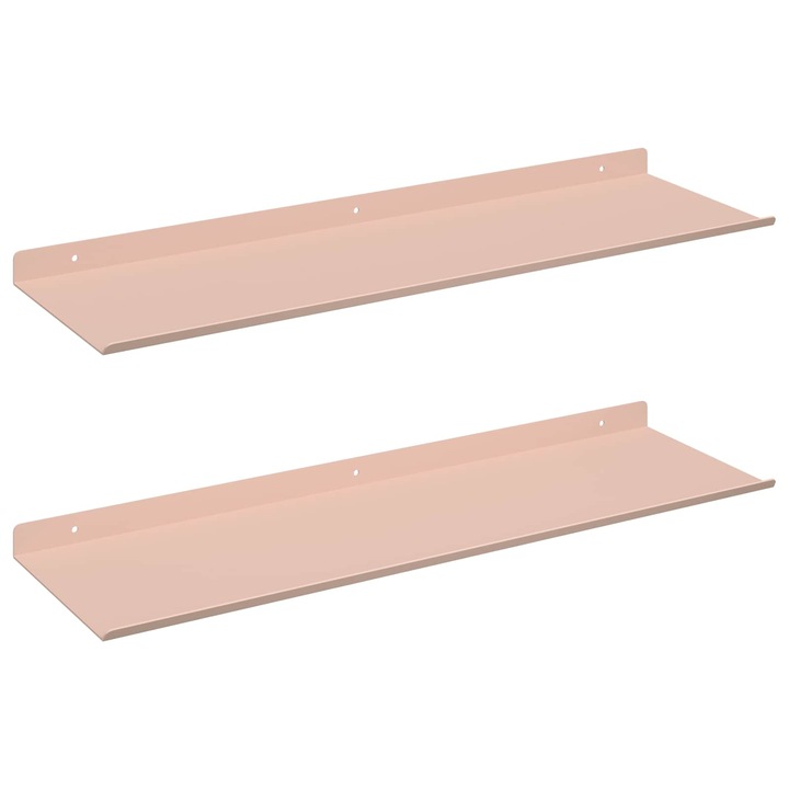 Raft suspendat Pe perete 2 pcs Roz 60 x 18 x 2 vidaXL, 5 cm Otel