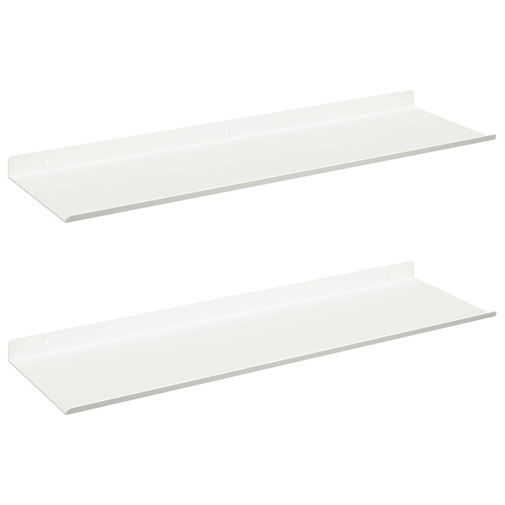 Raft suspendat Pe perete 2 pcs Alb 60 x 18 x 2 vidaXL, 5 cm Otel
