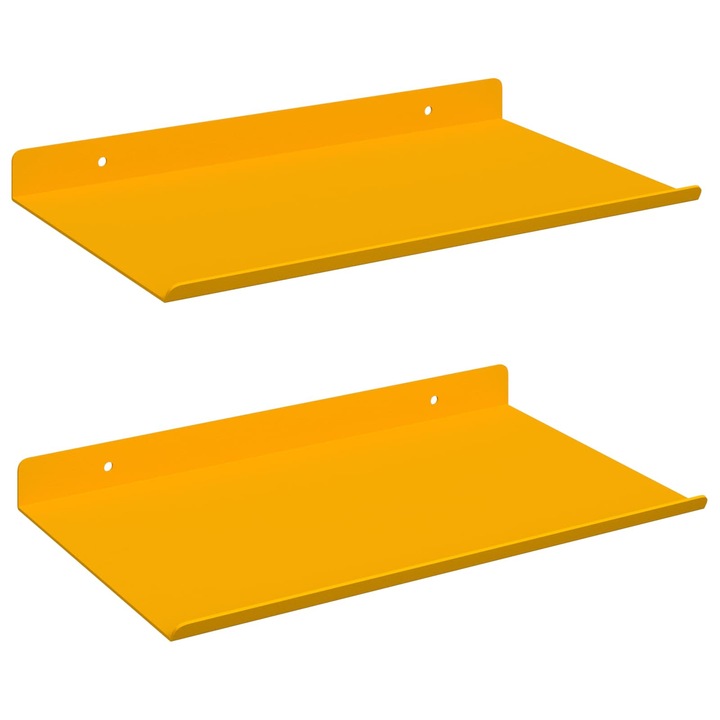 Raft suspendat 2 pcs Galben mustar 30 x 18 x 2 vidaXL, 5 cm Otel