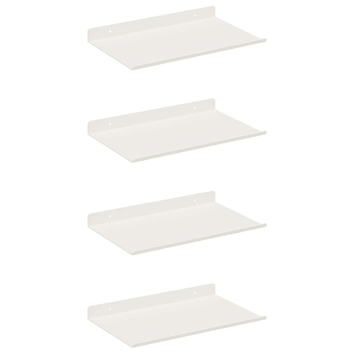 Raft suspendat Pe perete 4 pcs Alb 30 x 18 x 2 vidaXL, 5 cm Otel