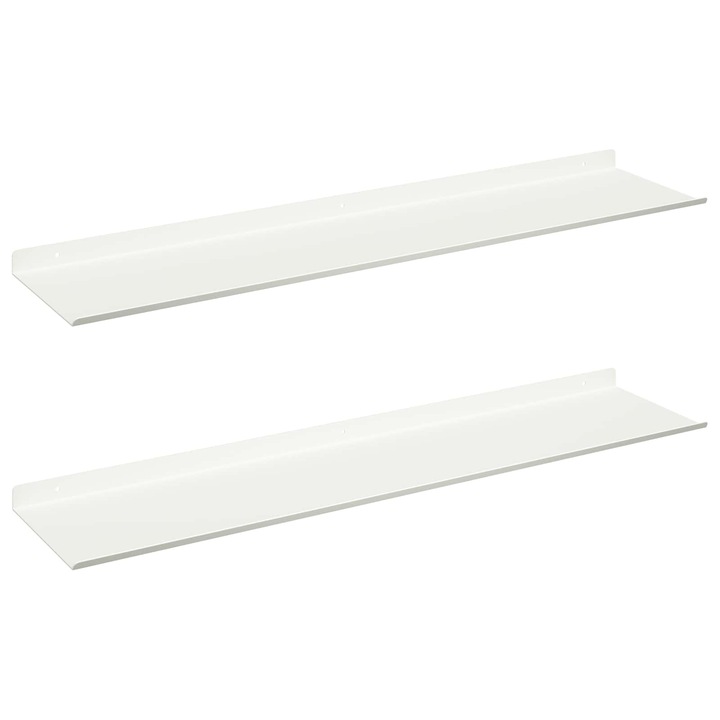 Raft suspendat Pe perete 2 pcs Alb 80 x 18 x 2 vidaXL, 5 cm Otel