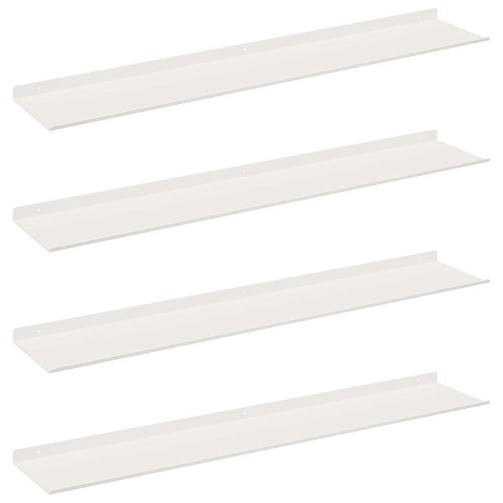 Raft suspendat Pe perete 4 pcs Alb 100 x 18 x 2 vidaXL, 5 cm Otel