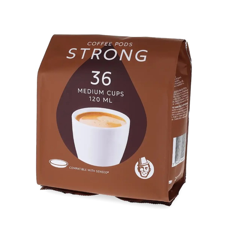 Paduri Cafea, 36 Bucati, Compatibile Senseo, Strong, 250g