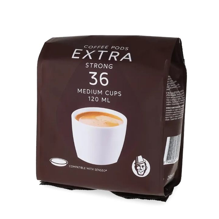 Paduri Cafea, 36 Bucati, Compatibile Senseo, Extra Strong, 250g