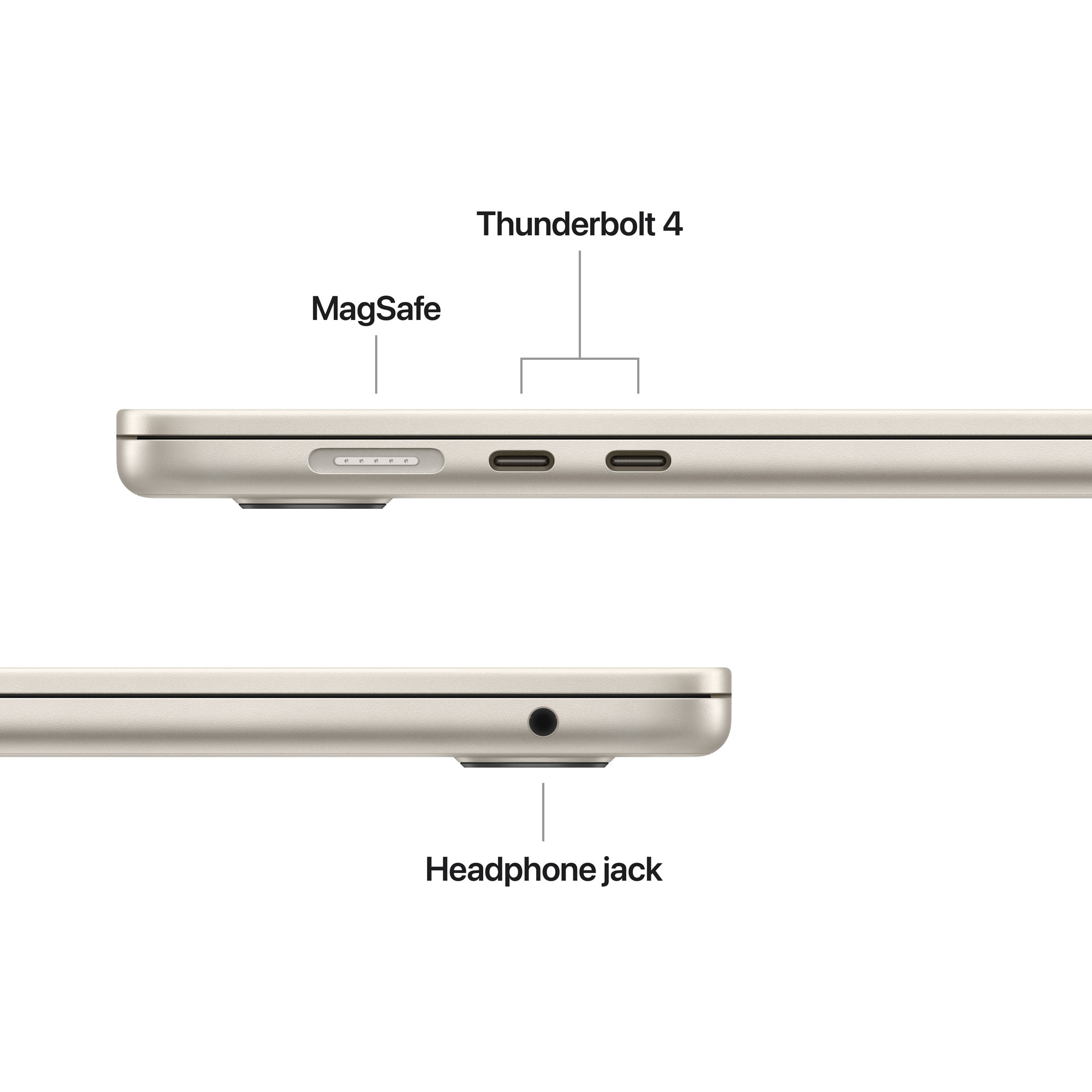 Apple MacBook Air 15'' cu procesor Apple M5, 10 nuclee CPU, 10 nuclee GPU, 16GB RAM, 512GB SSD, Starlight, Tastatura Internationala, Manual RO