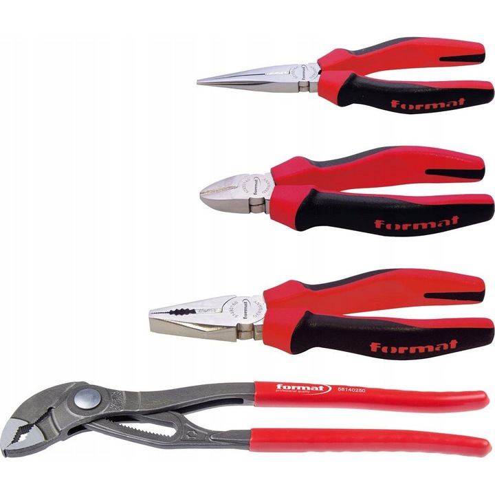 Set de clesti cromat, maner din 2 componente, 4 piese