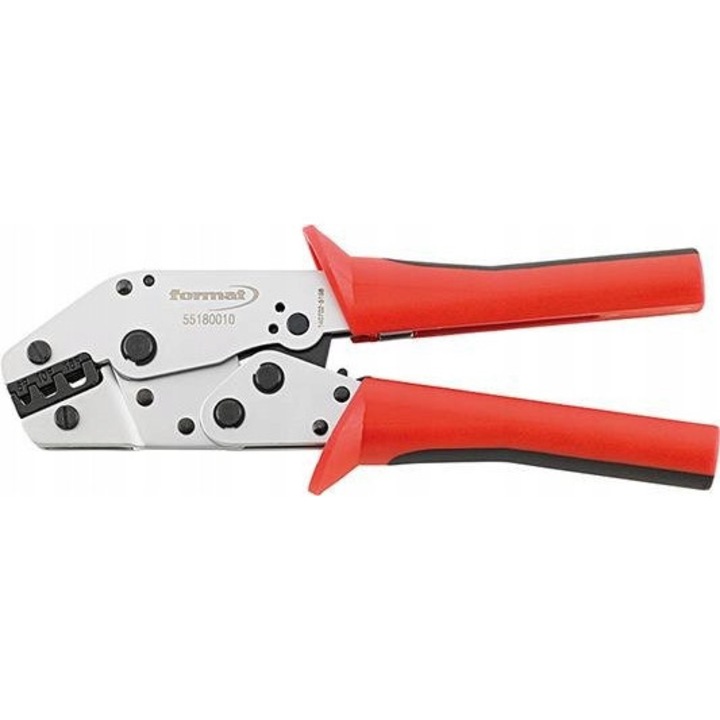 Préselő fogó 6-16mm², 3 befogó, 205mm hossz, acél test, műanyag markolat