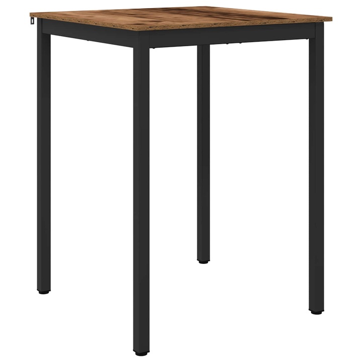 Маса за хранене vidaXL, правоъгълна, инжeнерно дърво, метална конструкция, 80x105 см