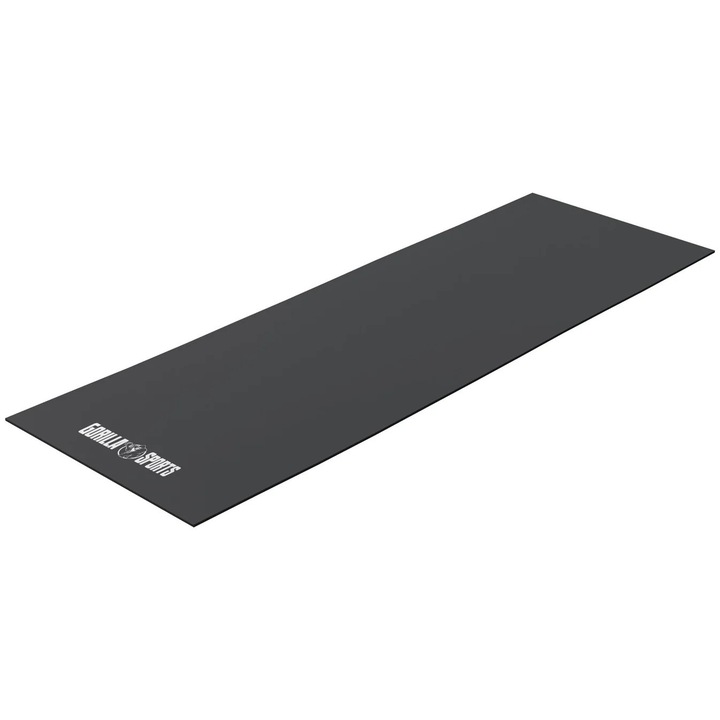 Covoraș antrenament Gorilla Sports, policlorura de vinil, antiderapant, 180x60cm, 6mm grosime, negru