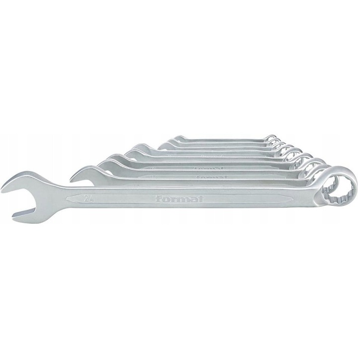 Set chei plasko-oczkowe 9 piese, 8-24mm, Format, cromat mat, din 3113