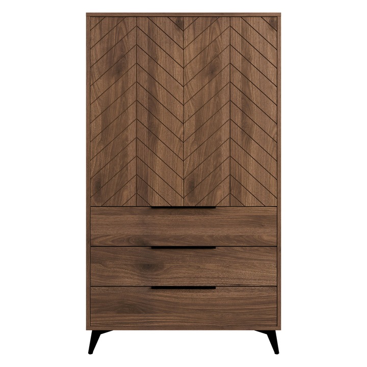 Dulap cu sertare Siprynt Bis 2D3SZ, MIRJAN 24, nuc okapi, 40x104x180 cm