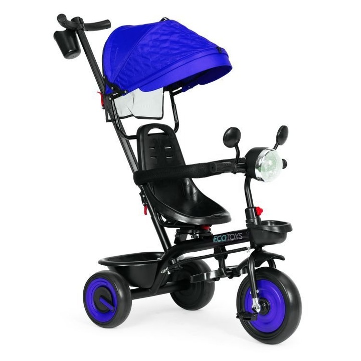 Tricicleta 3 in 1 Pentru Copii, Scaun Rotativ, Culoare Albastru, 6 luni – 6 ani