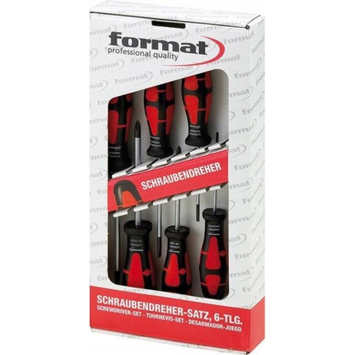 Set surubelnite 6 piese, FORMAT, 4 surubelnite plate, 2 surubelnite cruciforme, 6x6mm