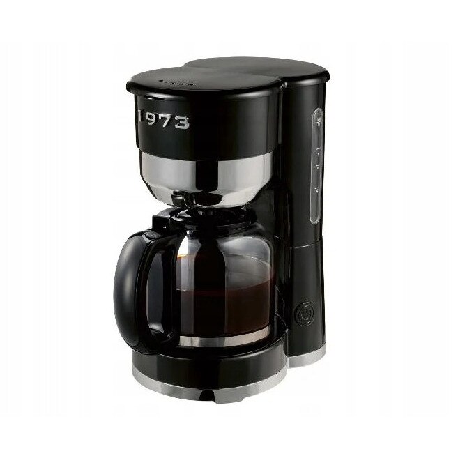 Cafetiere retro, 1000 W, 10 cani, negru, cu suport filtru si lingurita