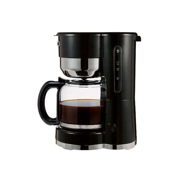 Cafetiere retro, 1000 W, 10 cani, negru, cu suport filtru si lingurita
