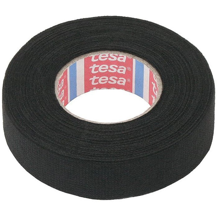 Banda izolatoare Tesa, 15mm x 15m, neagra, rezistenta la uzura, elastica