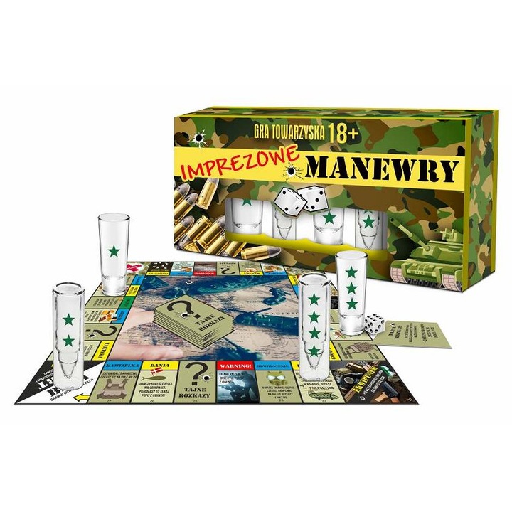 Настолна игра BGtech, чаши, зар, дъска, карти