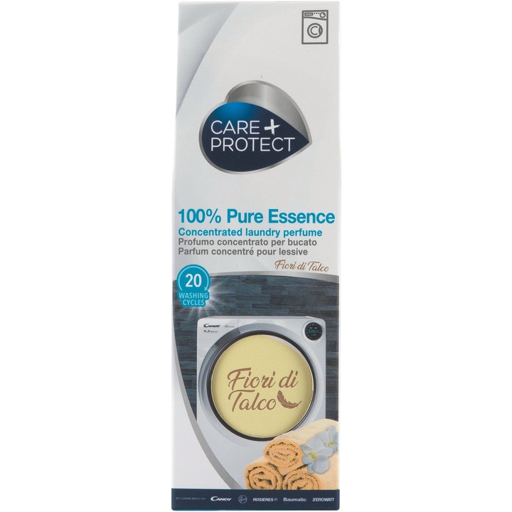 Parfum concentrat pentru rufe CARE+PROTECT LPL1003F, Fiori di Talco, 100% esenta pura, pentru masina de spalat, 100 ml