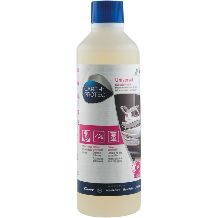 Detartrant lichid universal, CARE+PROTECT CDL9601/1, pentru fiare de calcat, anticalcar, 500 ml