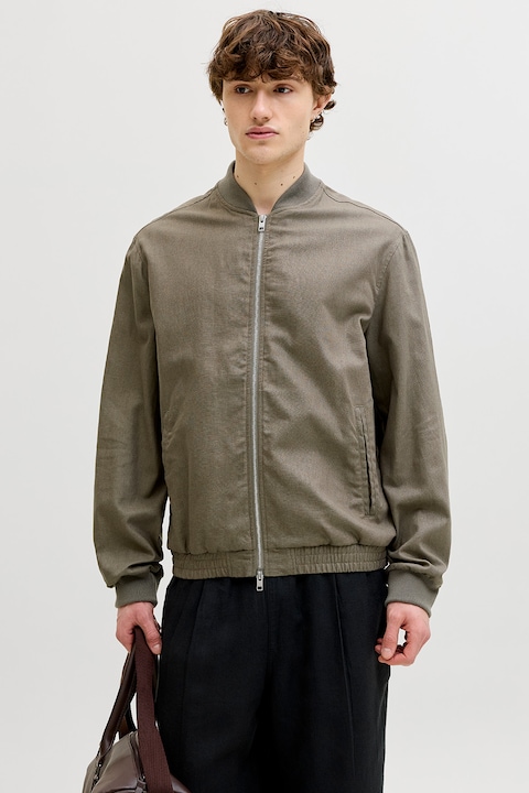 Jack & Jones, Jacheta bomber din amestec de in, Kaki