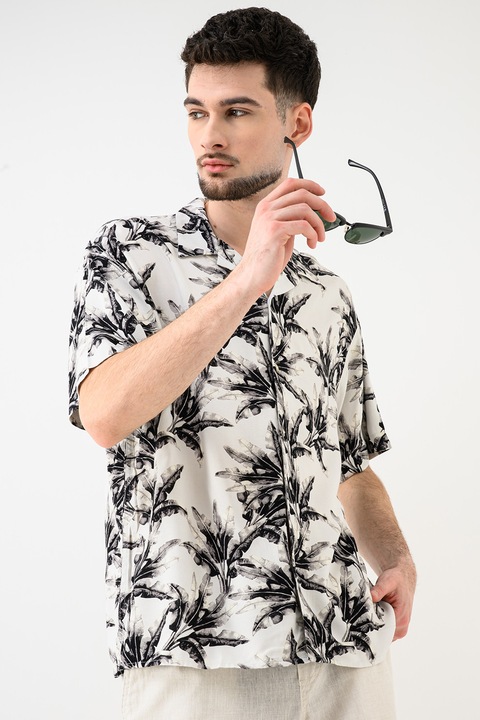 Jack & Jones, Jeff virágmintás ing, Csontszín/Fekete