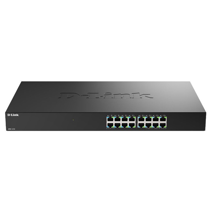 D-Link DMS-1016 switch, 16 LAN port, 2,5GB/s, 16x2,5GB/s, fekete