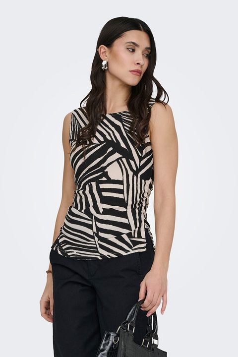 JdY, Топ с принт, Черен/Мръснобял