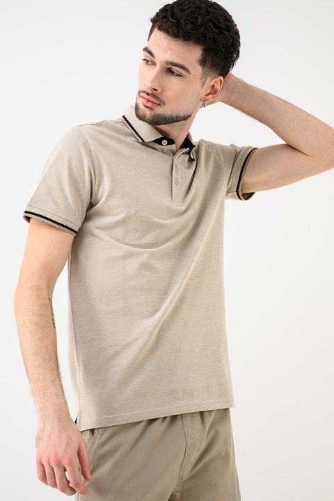 Only & Sons, Galléros organikuspamut póló, Drapp