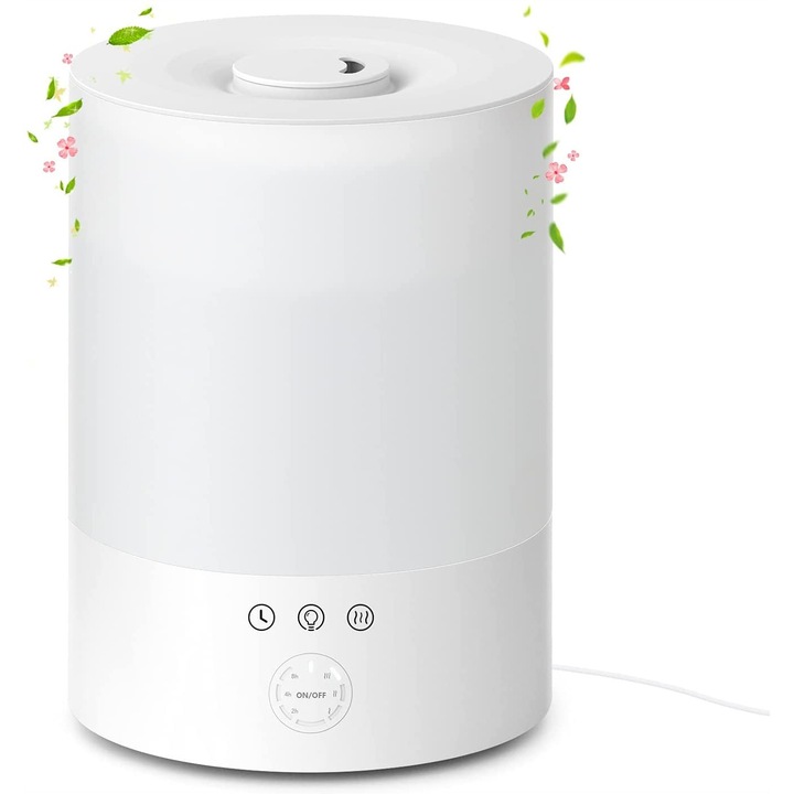 Umidificator Maxcio 2,5L ultrasonor RGB cu timer, capacitate mare, design prietenos pentru copii