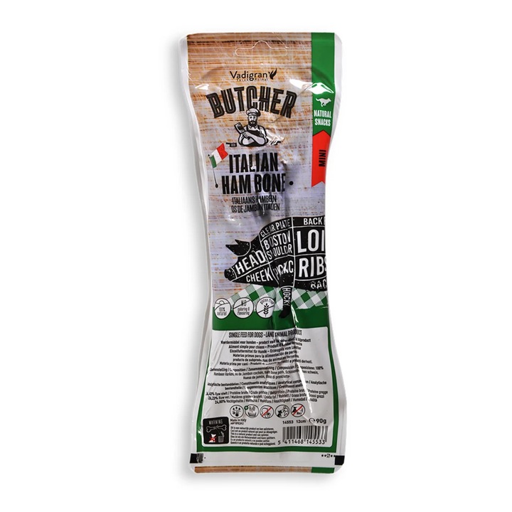 Os pentru câini, Vadigran, Italian Ham, natural, 12 cm