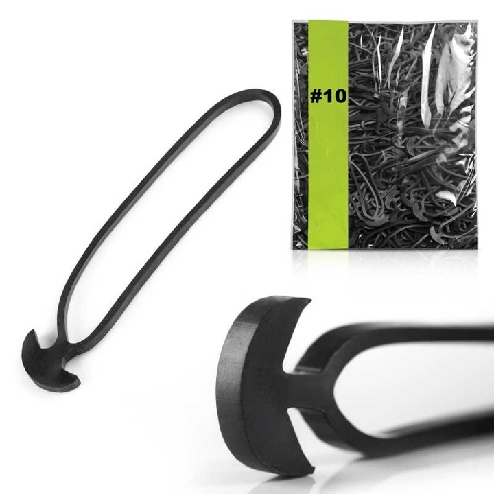 Set 30 buc benzi elastice de legat pentru arbori, Narpo, 10cm, cauciuc natural, rezistente la UV, negre