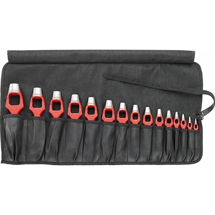 Set de perforatoare manuale cu maner 2-30mm FORMAT, 15 piese, din otel special, dimensiuni 205x121x88mm