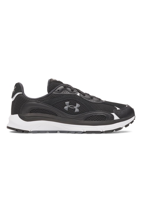 Under Armour, Pantofi sport Tech Runner cu plasa, Alb/Negru