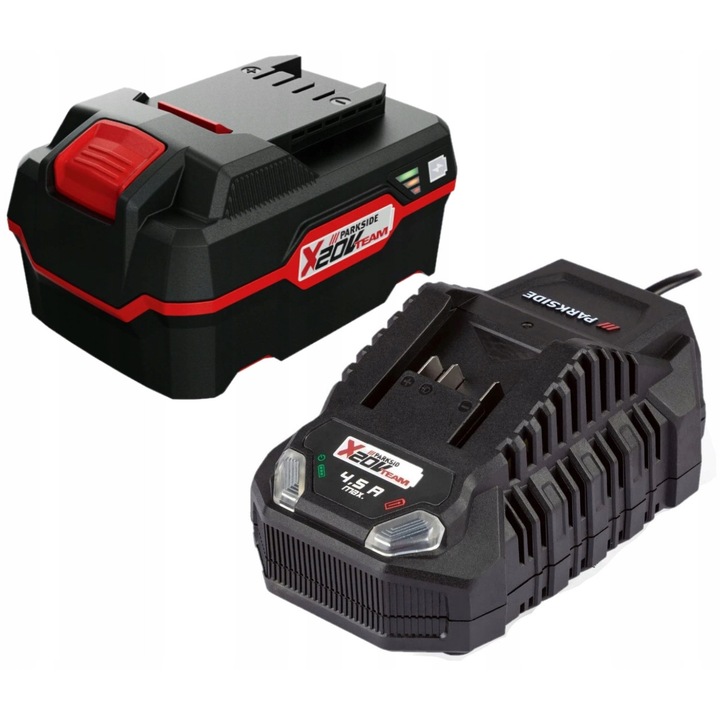 Set acumulator 20V 4Ah cu incarcator rapid 120W, compatibil PARKSIDE X 20V