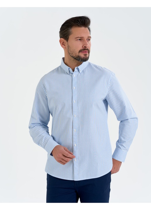 Moraj férfi elegáns klasszikus csíkos ing, XL INTL