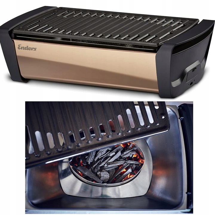 Gratar camping Enders, fara fum, otel inoxidabil, 25x37cm, 26x47x13,5cm