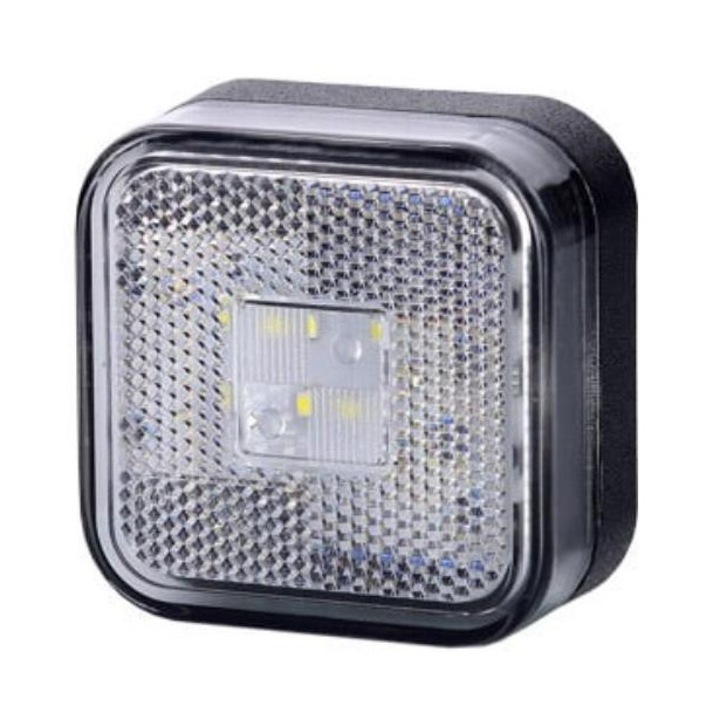 Квадратна LED габаритна лампа, бяла, 12/24V, комплект