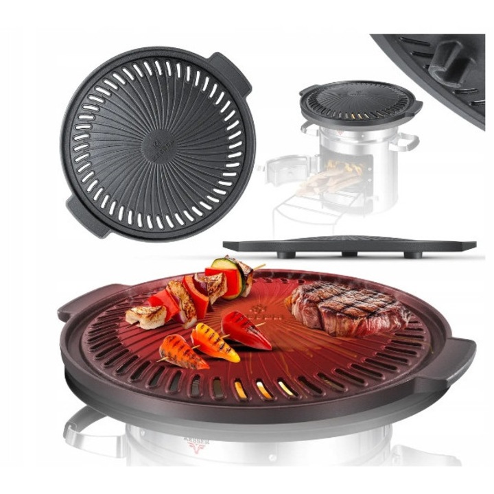 Set gratar, KESSER, tigaie din fonta, 6 colturi de gatit, 32cm, transportabila