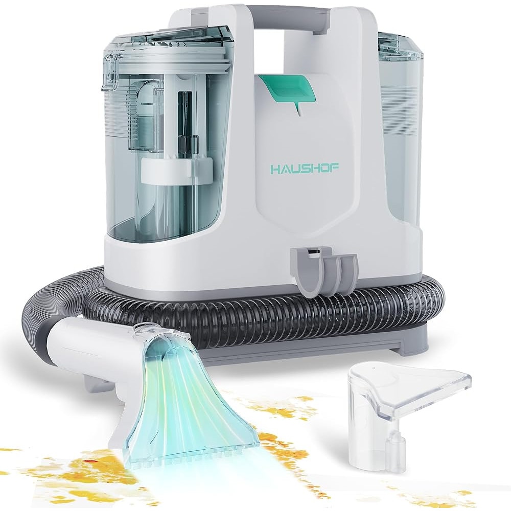 Aspirator portabil HAUSHOF pentru curățat pete, 400W, 3 accesorii, alb, 37x17cm