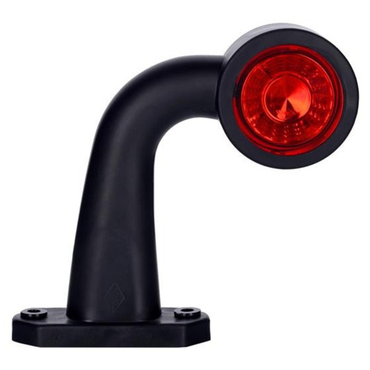 LED габаритна лампа бяло-червена 12/24V лява, Lamiro, къса, за превозни средства