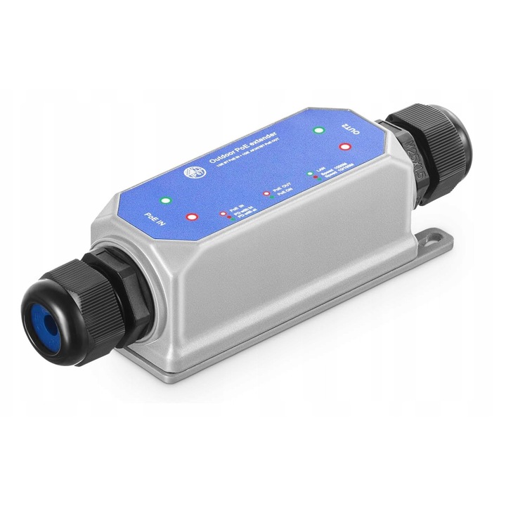 Удължител PoE RJ45 MokerLink 802.3af/at/bt, 120W вход, 90W изход, IP67, компактен