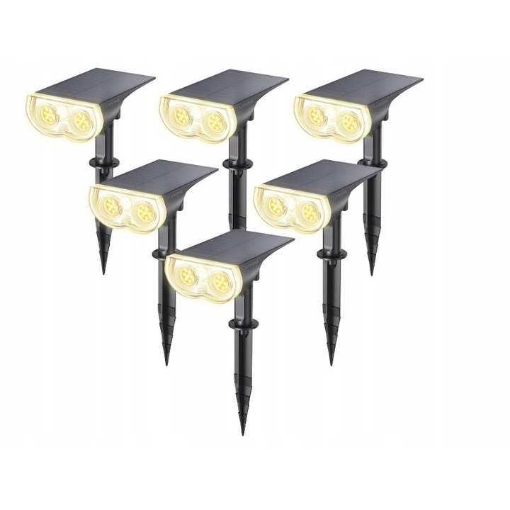 Set 6 Lampi Solare Linkind StarRay, Culoare Alb Cald, IP67, 3 Moduri de Luminozitate