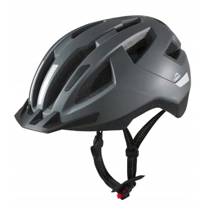 Casca de protectie pentru bicicleta, L/XL 59-64cm, cu lampa spate, gri, 12 canale de ventilatie, sistem de ajustare