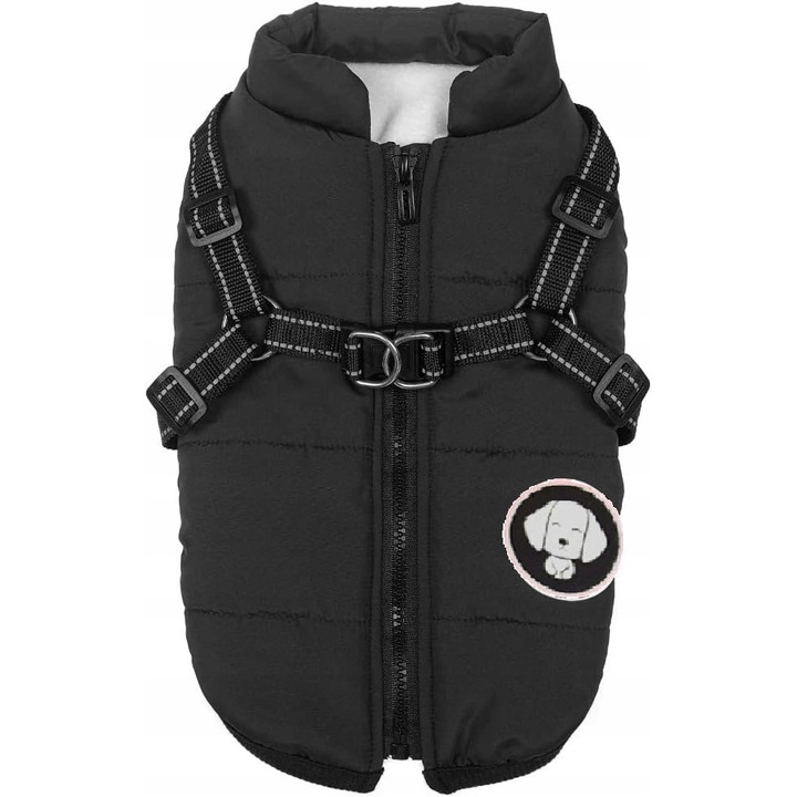 Plaszcz si selki pentru caini, 2 in 1, impermeabil, interior polar, marime XL